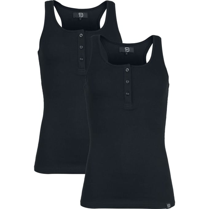 R.E.D. Rock-Engineered Design zwarte mouwloze top met knoopsluiting - Dames - S