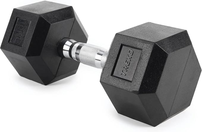 Dumbbells 12.5kg - 35kg Hexagon Rubber Gewichten voor Krachttraining Thuis