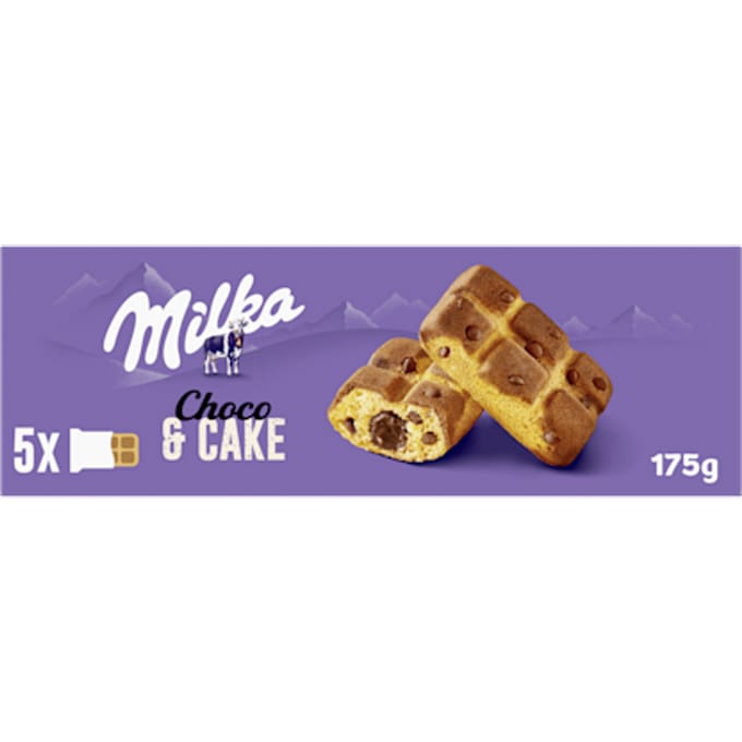 Milka Gâteau & Choc Biscuits Génoise Avec Morceaux De Chocolat Au Lait 175 G (5 X 35 G)