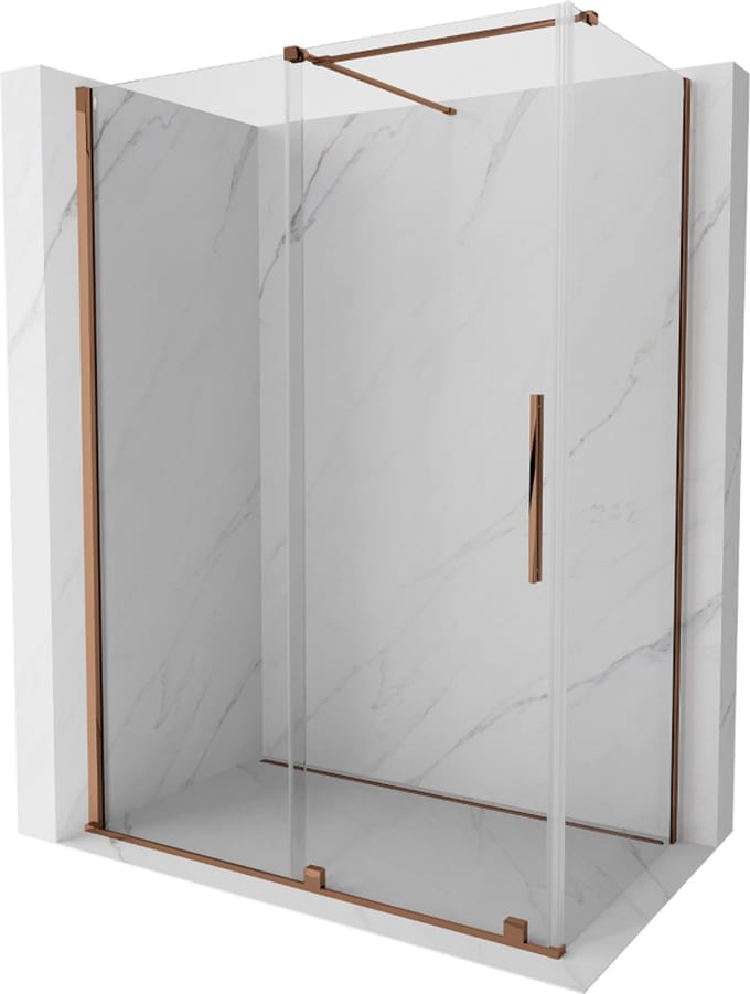 Mexen Velar schuifdouchecabine 150 x 70 , transparant, roségoud - 871-150-070-01-60