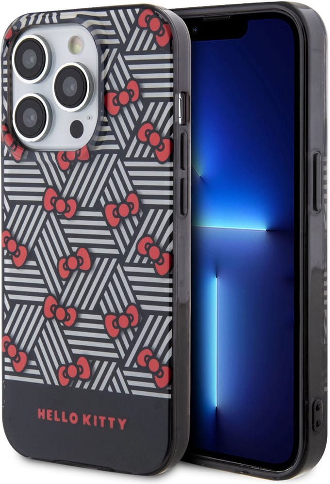 Hello Kitty Back Cover - Apple iPhone 15 Pro - Zwart - Schokabsorberend - Slanke Pasvorm
