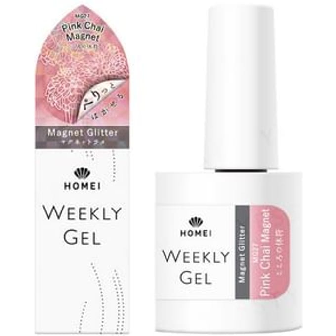 Homei - Weekly Gel Nail Polish Magnet Glitter MG27 Pink Chai Magnet 10ml