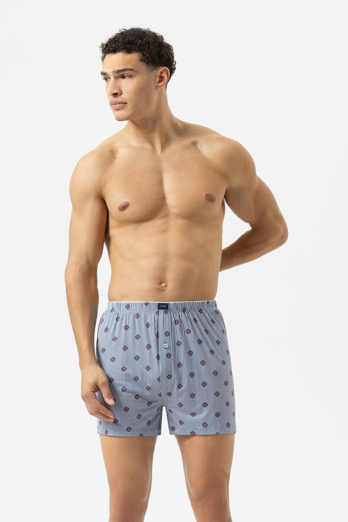 Boxershort Serie Stripes With Small Pattern Galactic Blue