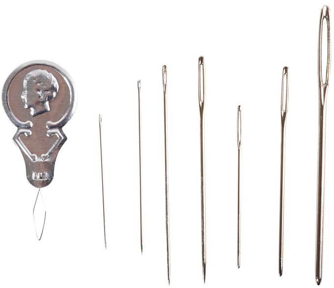 Creativ Company naaldenset zilver voor borduren en handwerk 3,8 x 7 cm.
