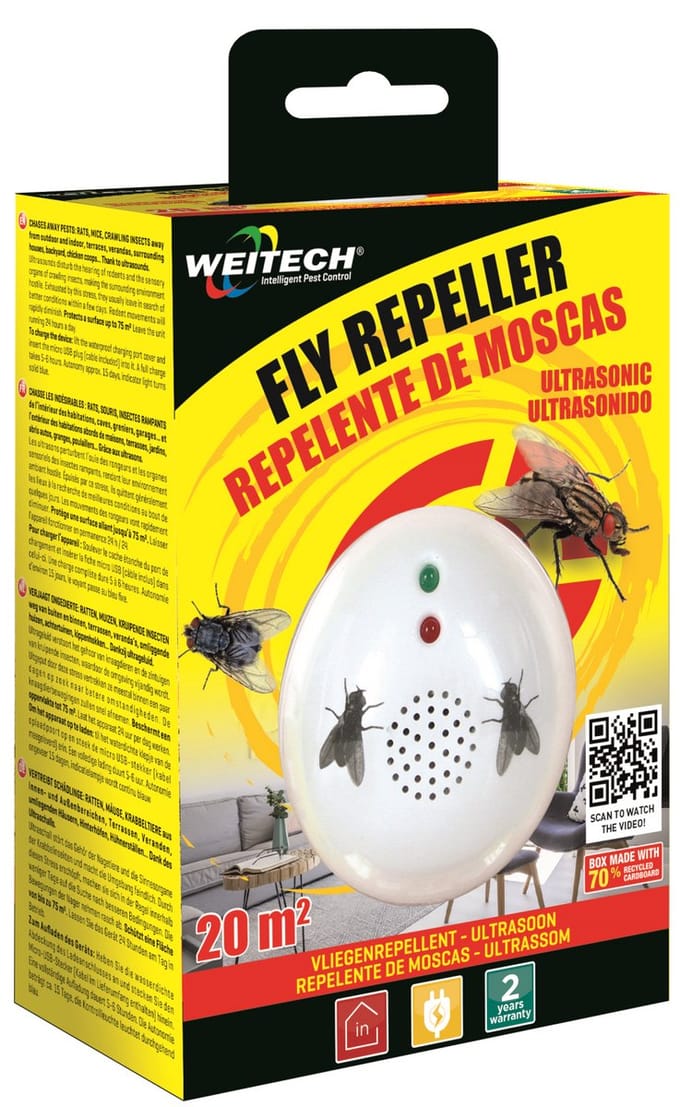 Weitech WK0206 Vliegen- en Muggenverjager - 40 m² - Ultrasoon
