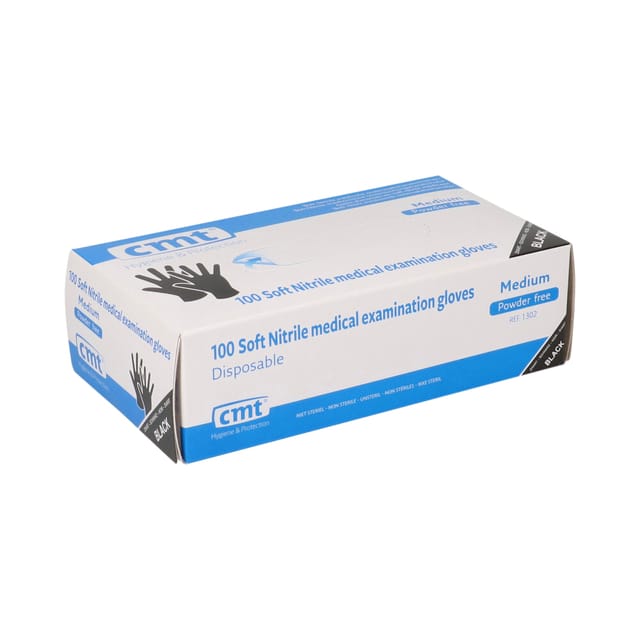 CMT soft nitril handschoenen poedervrij M zwart