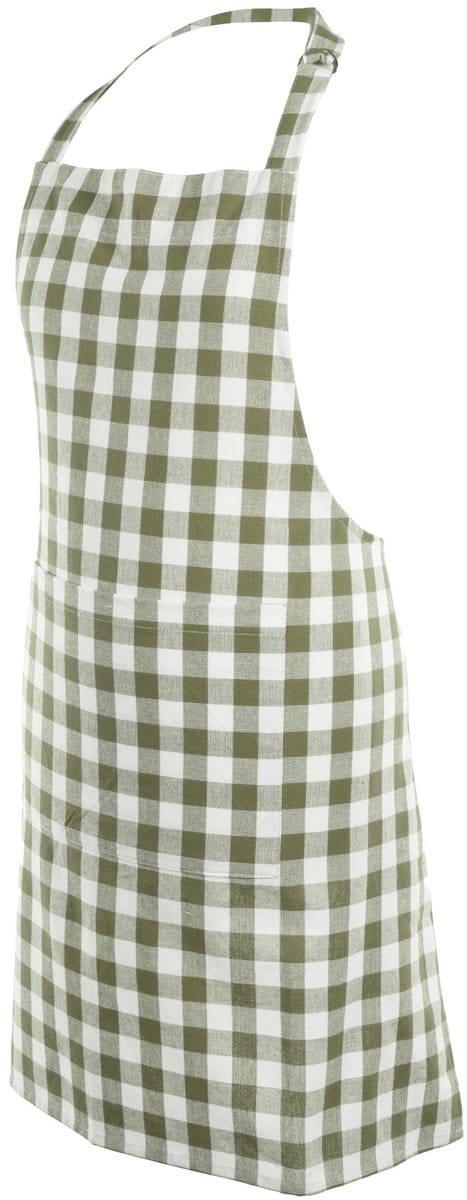 Tiseco Gingham Schort - 80 x 74cm - Olijfgroen
