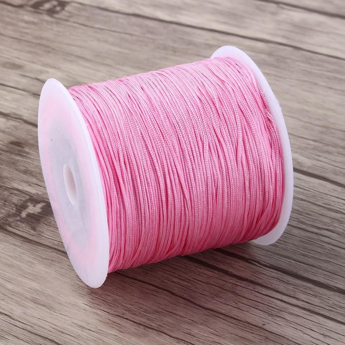 100M x 0.8mm Nylon Chinees Knoopkoord Rattail Macrame Shamballa Draad String Roze pink