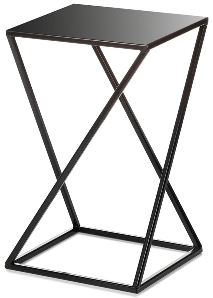 HowHomely - Moderne Staande Bloemenstandaard - Zwart - 40 cm - Staal