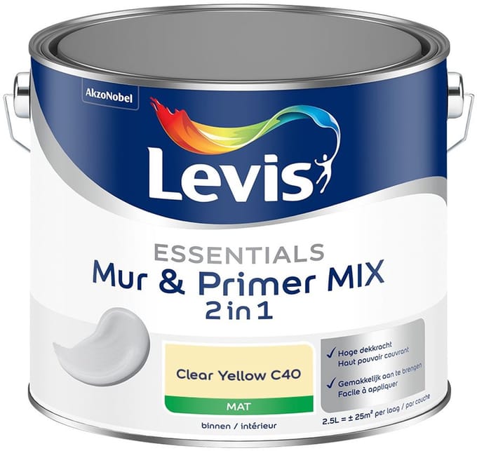 Levis - Essentials Mur & Primer Mix - Clear Yellow C40 - Mengverf - 2,5 L