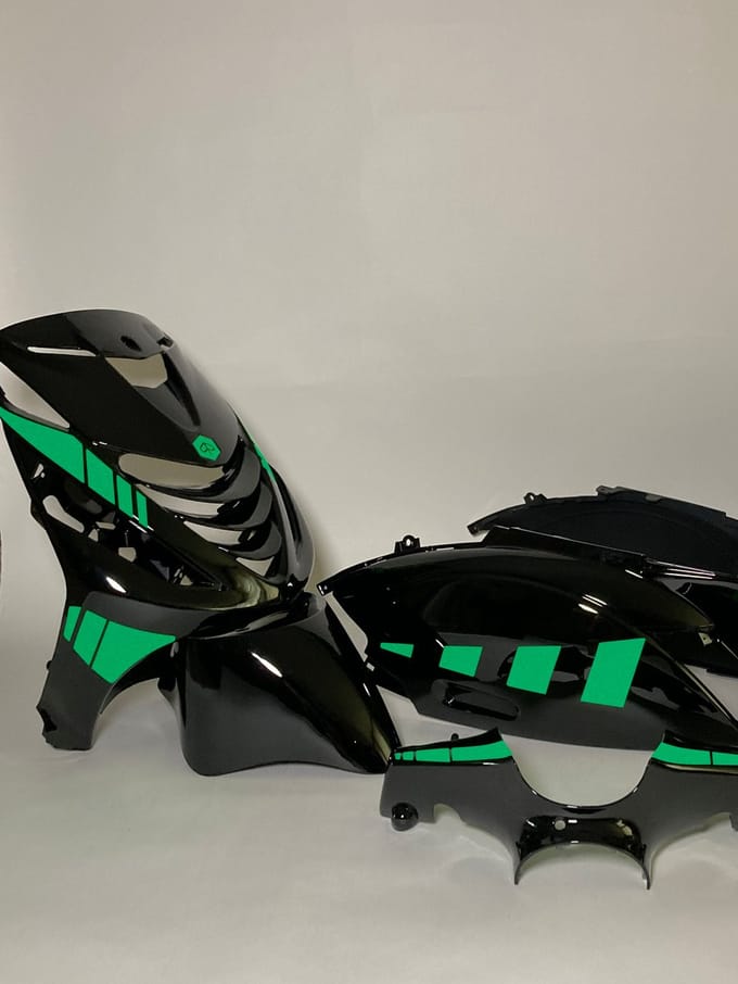 Piaggio Zip Stickerset - Striped - Groen