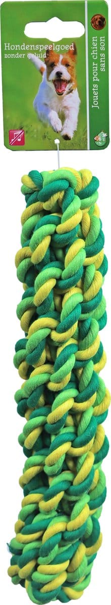 Boon Hondenspeelgoed Touwstick Katoen Groen/Geel 25cm