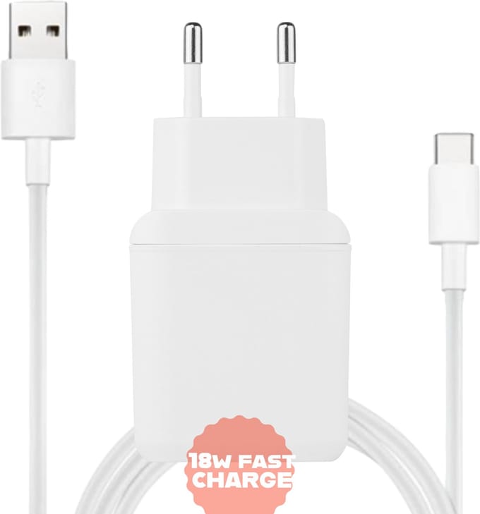 3A USB Lader met USB C Kabel - 1 Meter - 3x Sneller Opladen - Quick Charge 3.0 - 18W USB Snellader