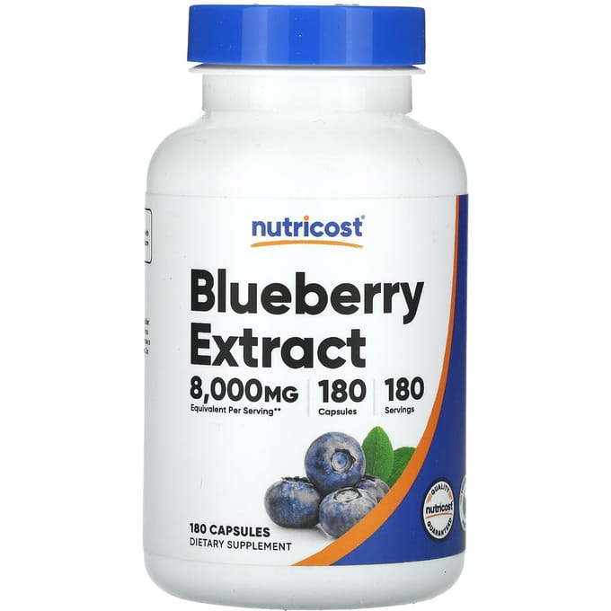 Nutricost, Blauwe Bes Extract, 180 Capsules