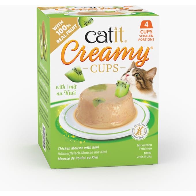 4x25g Catit Creamy Cups kip met kiwi kattensnacks