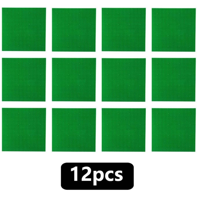 12 Pièces 32x32 Points Plaques de Base Intemporelles Briques de Construction Assemblage Compatible MOC Friends Ville 12pcs32x32 vert