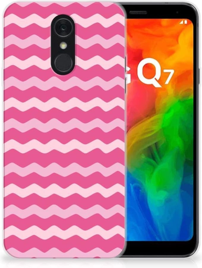 LG Q7 TPU bumper Waves Pink