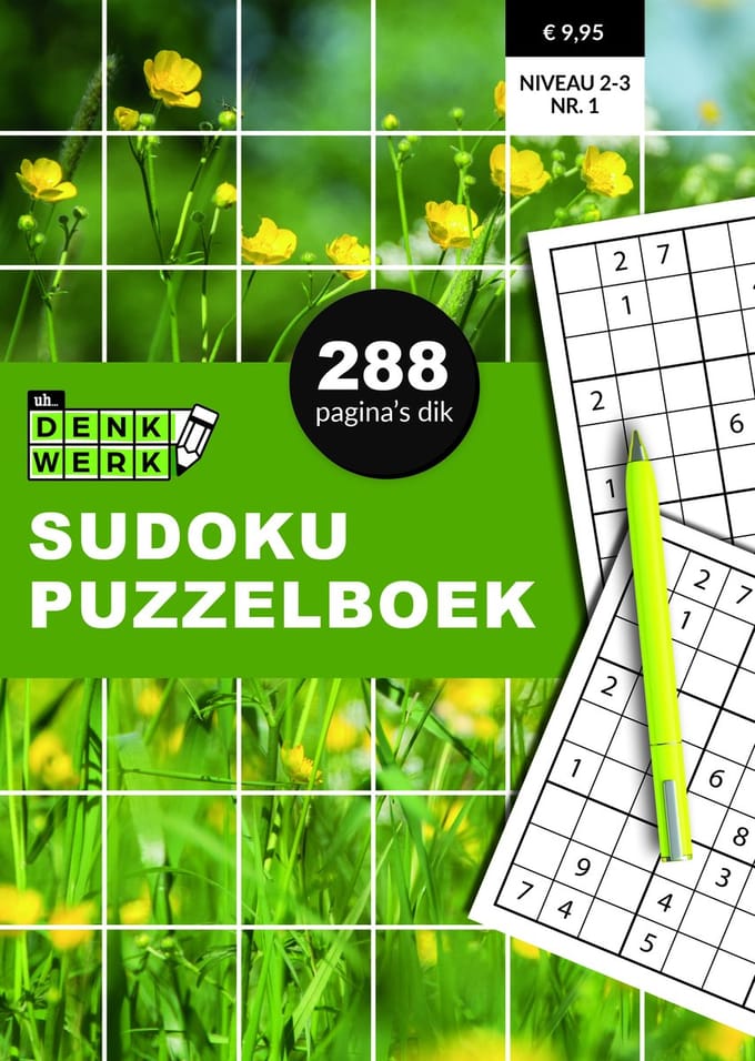 Sudoku Puzzelboek - 288 pagina's - niveau 2/3 - nummer 01 - Denkwerk