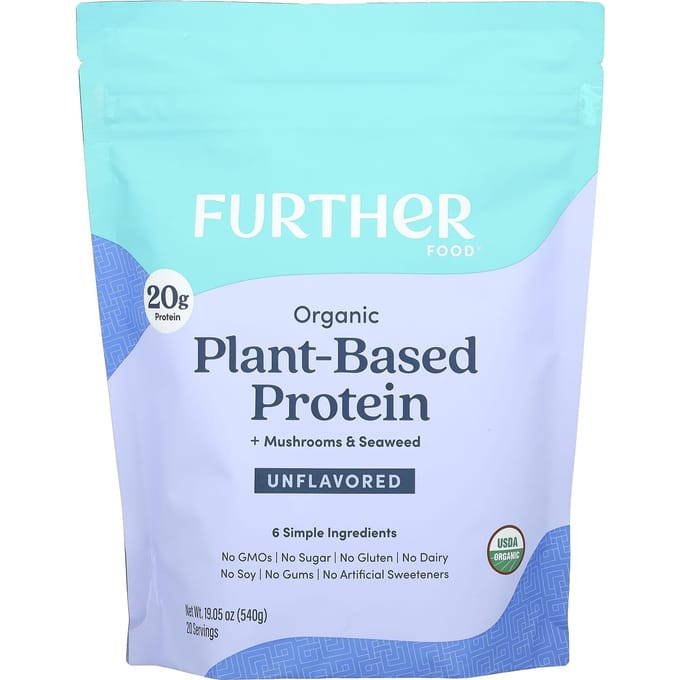 Further Food, Protéine Végétale Bio + Champignon & Algue, Non Aromatisé, 19,05 oz (540 g)