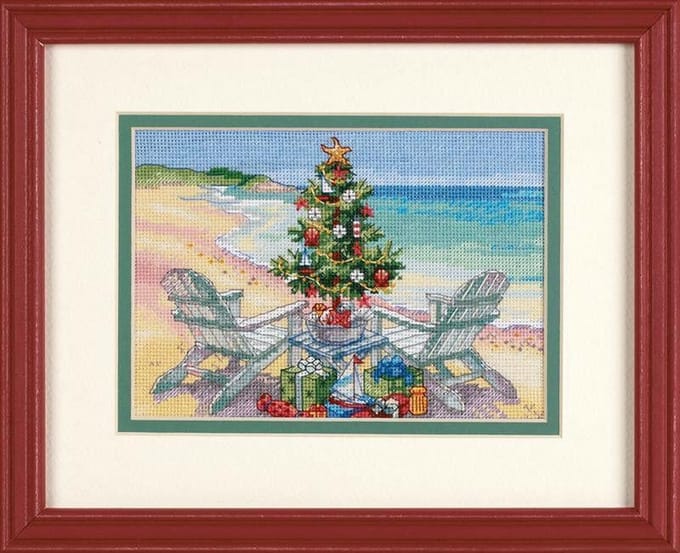 Dimensions Borduurpakket the gold Collection; Christmas on the beach 08832