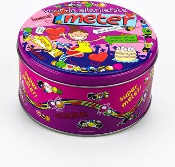 Drop - Snoeptrommel - Meter - Gevuld met Drop - In cadeauverpakking met gekleurd lint