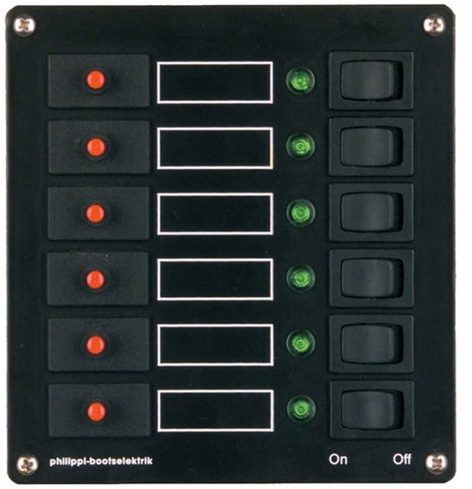 Philippi 12V/24V 6-voudig Schakelpaneel STV 106