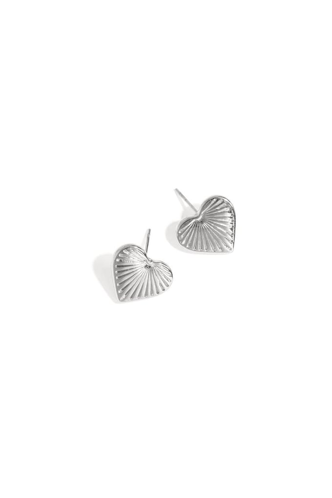 Hart knopjes met ribbel zilver