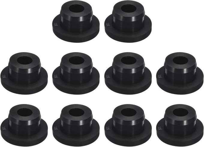 10 Zwarte Rubberen Stoops voor Gaten van 17 mm - Waterdicht en Hittebestendig Afsluitstuk