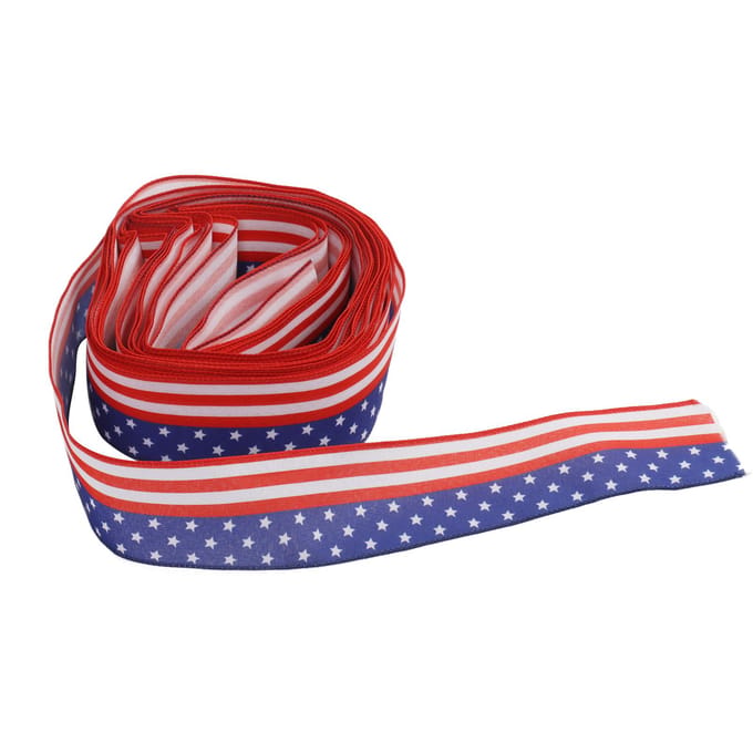 Patriottisch lint 6,5 cm breedte 10 m lengte 4 juli Onafhankelijkheidsdag voor decoratie red