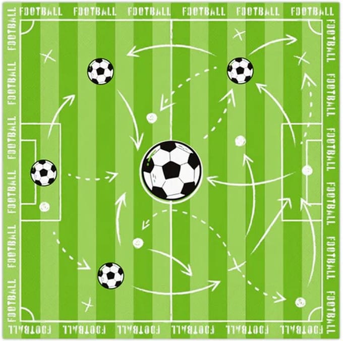 Servetten voetbal 10st - Tafeldecoraties .