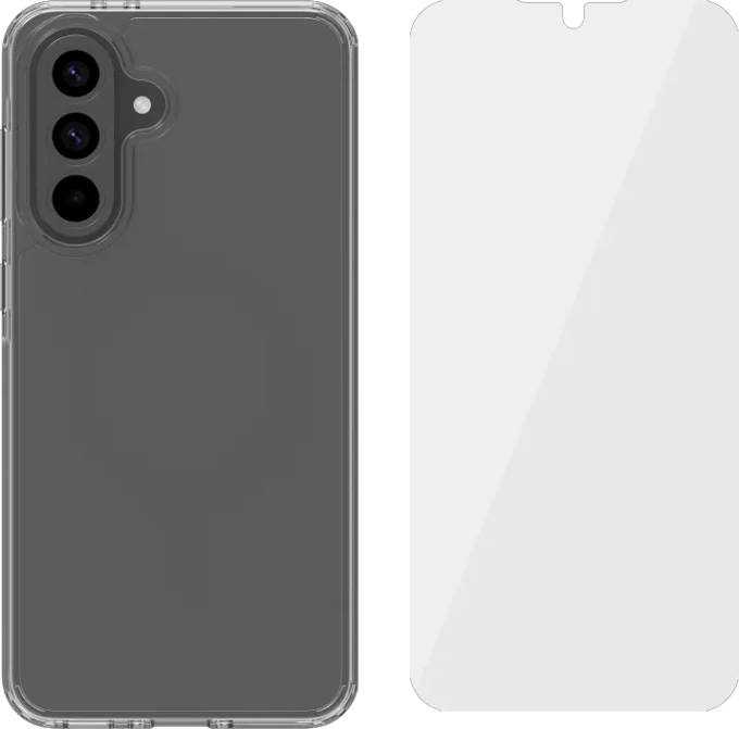 BlueBuilt Protective Back Cover Samsung Galaxy A56 Transparant + Screenprotector Glas
