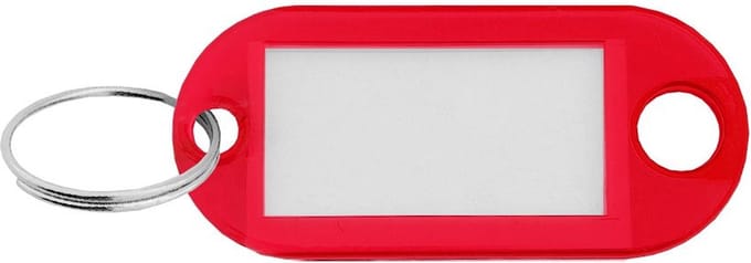 CombiCraft sleutellabels rood 48x22mm actiemodel - 100 stuks