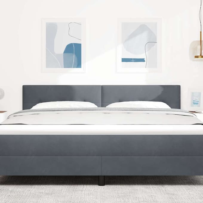 vidaXL - Hoofdbord - Donkergrijs - 180 - cm - Fluweel