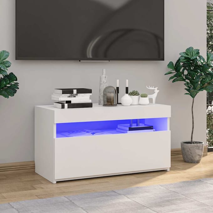 vidaXL - Tv-meubel - met - LED-verlichting - 75x35x40 - cm - wit