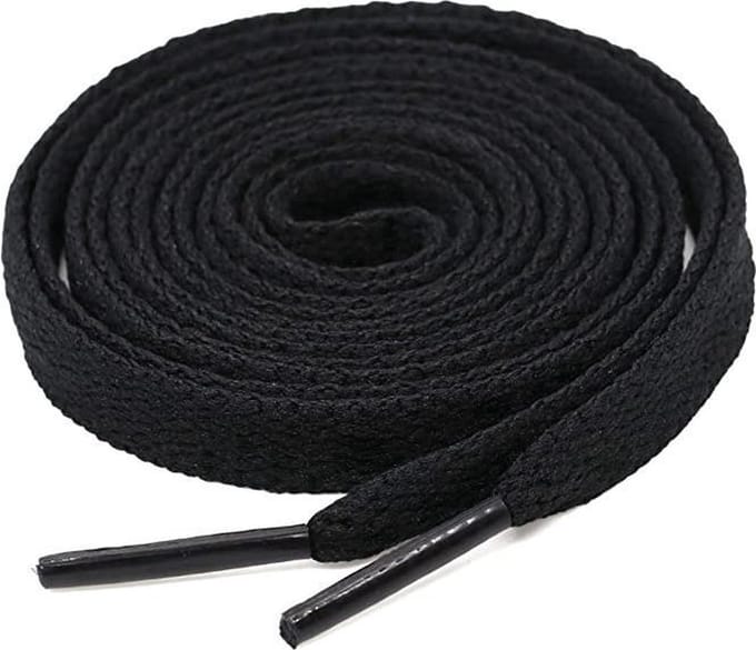 *** 2 Paar Platte Veters Zwart 120cm 6mm - Flat Shoelaces - Schoenveters - van Heble® ***