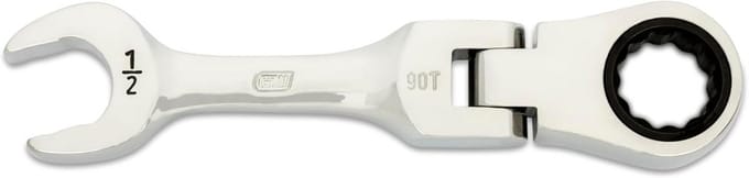 Stubby Flex Combinatiesleutel 1/2 Inch 90-Tand Voor Krappe Ruimtes