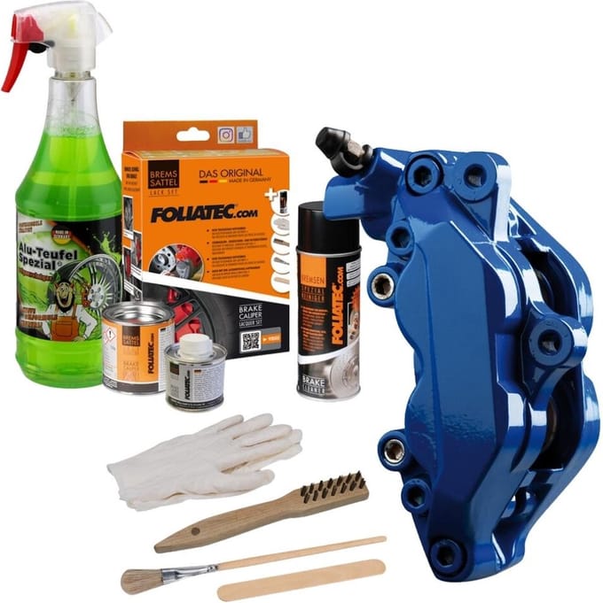 Foliatec Remklauwlakset - RS blauw - 3 Componenten - Inclusief velgenreiniger
