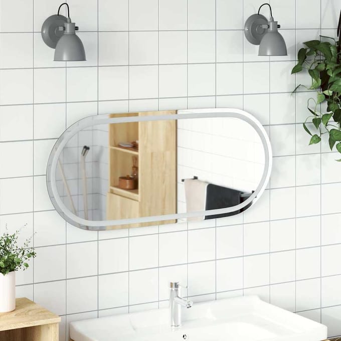 vidaXL - Badkamerspiegel - LED - ovaal - 100x45 - cm