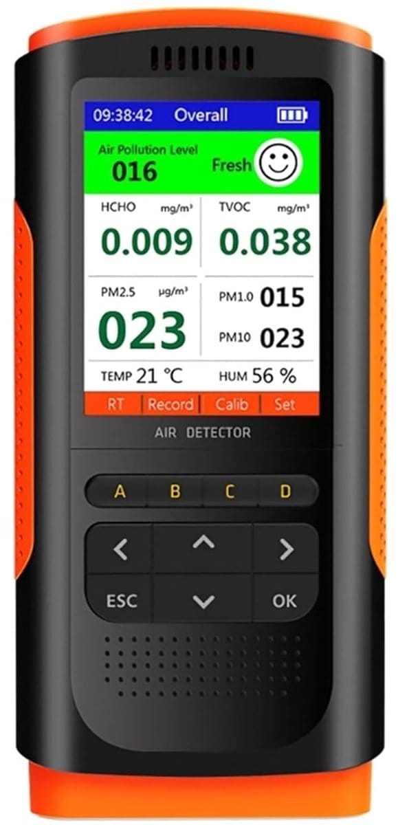 Luchtkwaliteit Detector - Meetapparaat Sensor - Binnenlucht Meten - Snelle 32-bit Verwerking - 1.7 x 2.7 x 5.9 inch - Wit