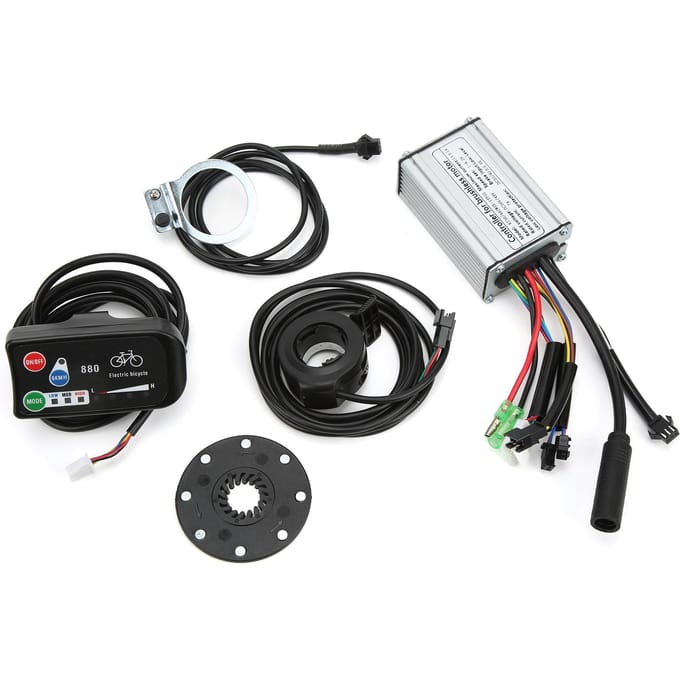 Elektrische Fiets 36V48V 15A Blokgolf Controller met LED880 Display Kit voor 250W Borstelloze Motor black