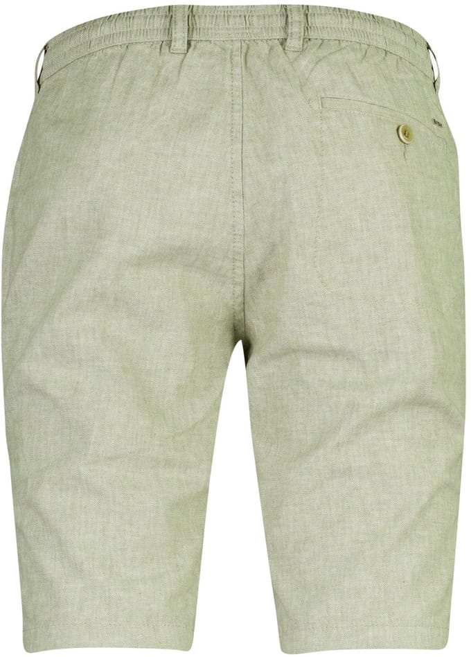 Brax shorts groen gemêleerd katoen linnen