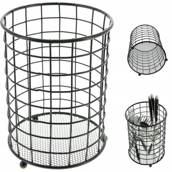 Bestekbak Metalen Mand Zwart Stalen Organizer Mand