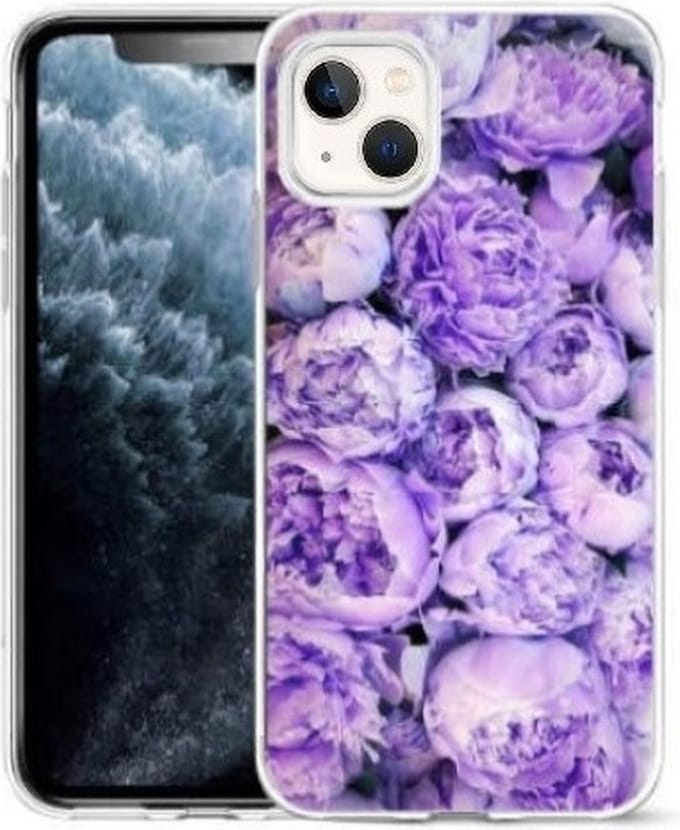 Cityhoesje-iPhone 14 Plus-15 Plus hoesje – Bloemen – Backcover