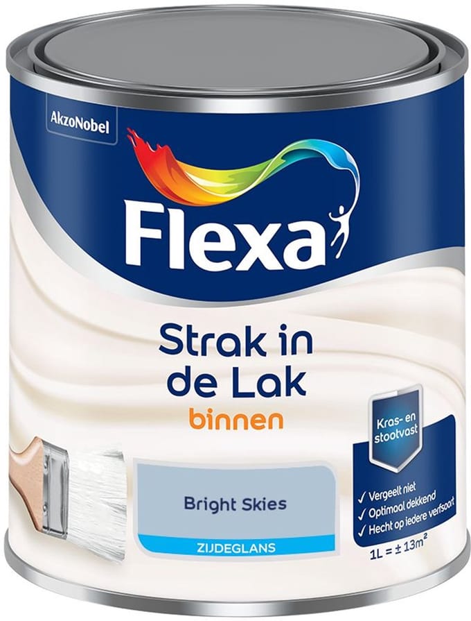 Flexa - Strak In De Lak Binnenlak Zijdeglans - Bright Skies - Mengverf - 1 L
