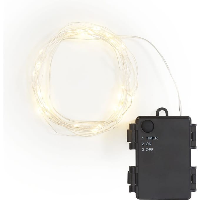 Outdoor micro LED snoer lampie met timer, 40 LED's