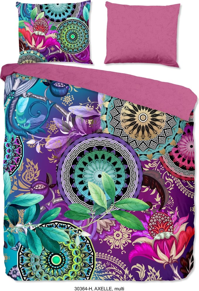 HIP dekbedovertrek mandalas en bladeren - 2 persoons 200x200/220 cm - Multi - 100% Katoen satijn