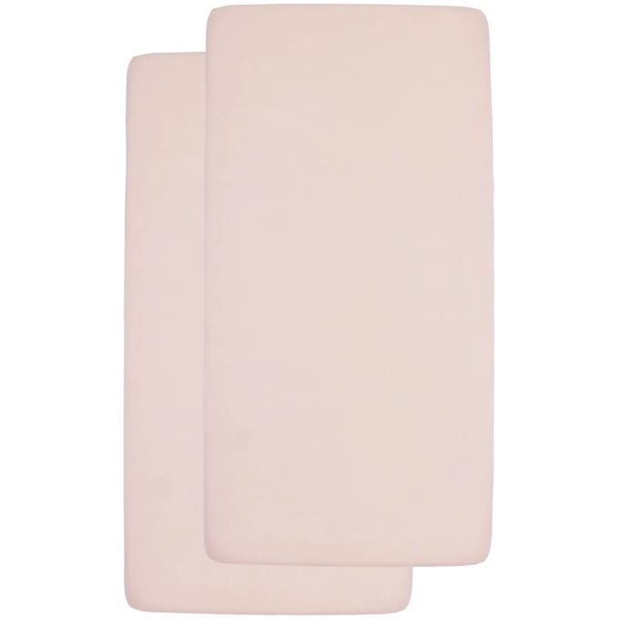 Meyco Baby Uni hoeslaken ledikant - 2-pack - soft pink - 60x120cm