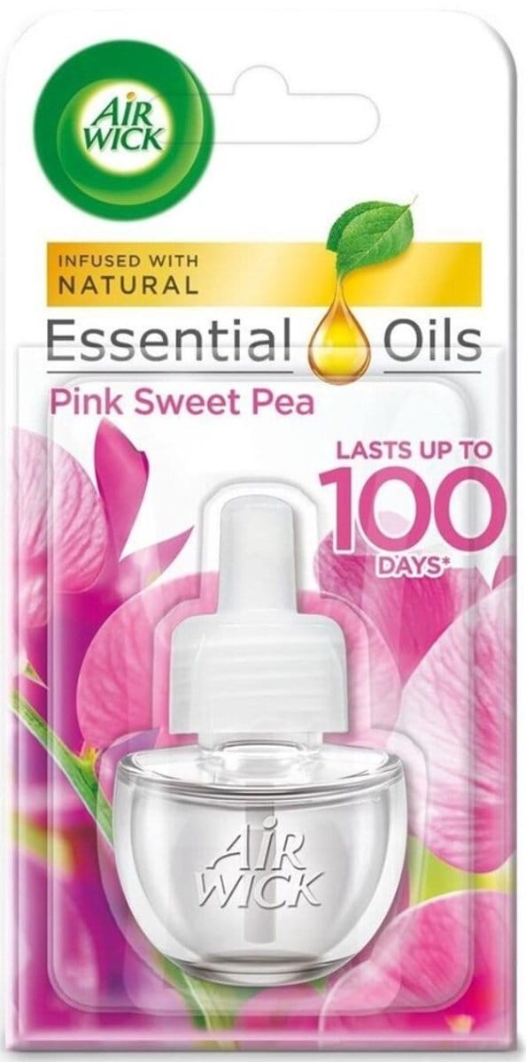 Air Wick Essential Oils Navulling voor Geurstekker - Pink Sweet Pea 19 ml - Plug in Refill