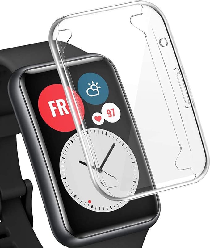 Screenprotector + Hoesje geschikt voor Huawei Watch Fit - Transparant