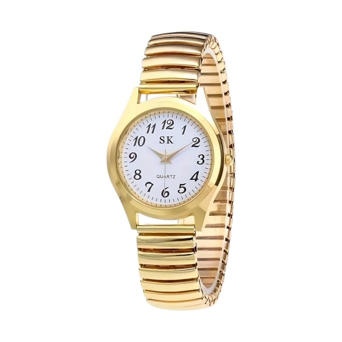 Luna Gold Horloge | Goudkleurig | ∅ 28 mm | Elastische band